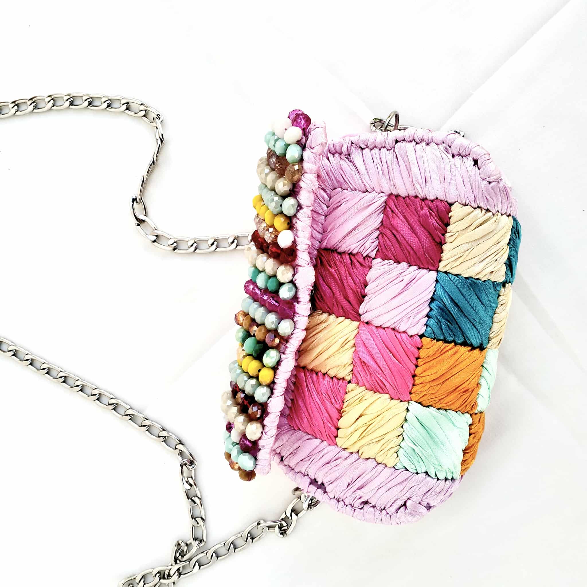 Mini Sac Soirée Fait Main Arc-en-Ciel Bohème Éclat et Élégance