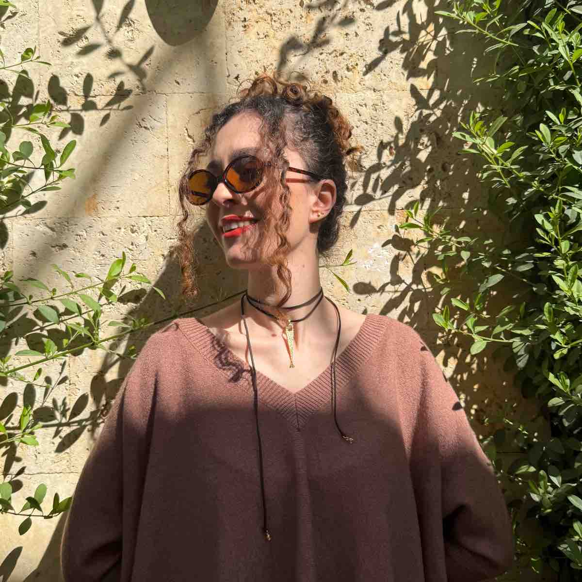 Collier cuir ajustable premium marron et doré exclusif