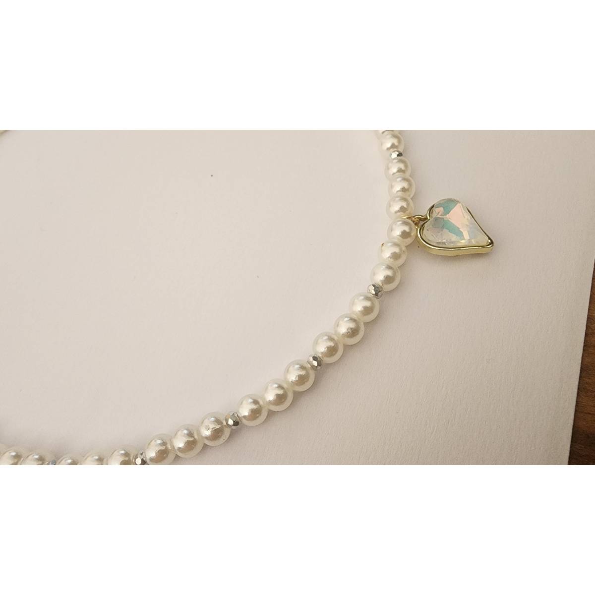 Collier "Cœur" Perle Iridescent – Romance Élégante