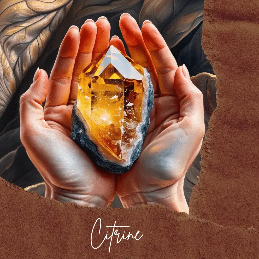 pendentif citrine brut entouré d'acier inoxydable pour énergie et style (sans chaîne)