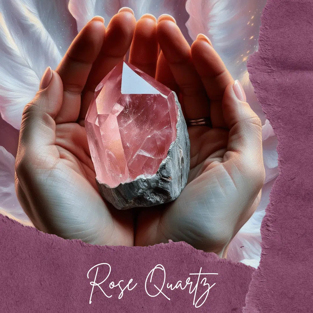 Bracelet en acier inoxydable ajustable avec quartz rose au centre