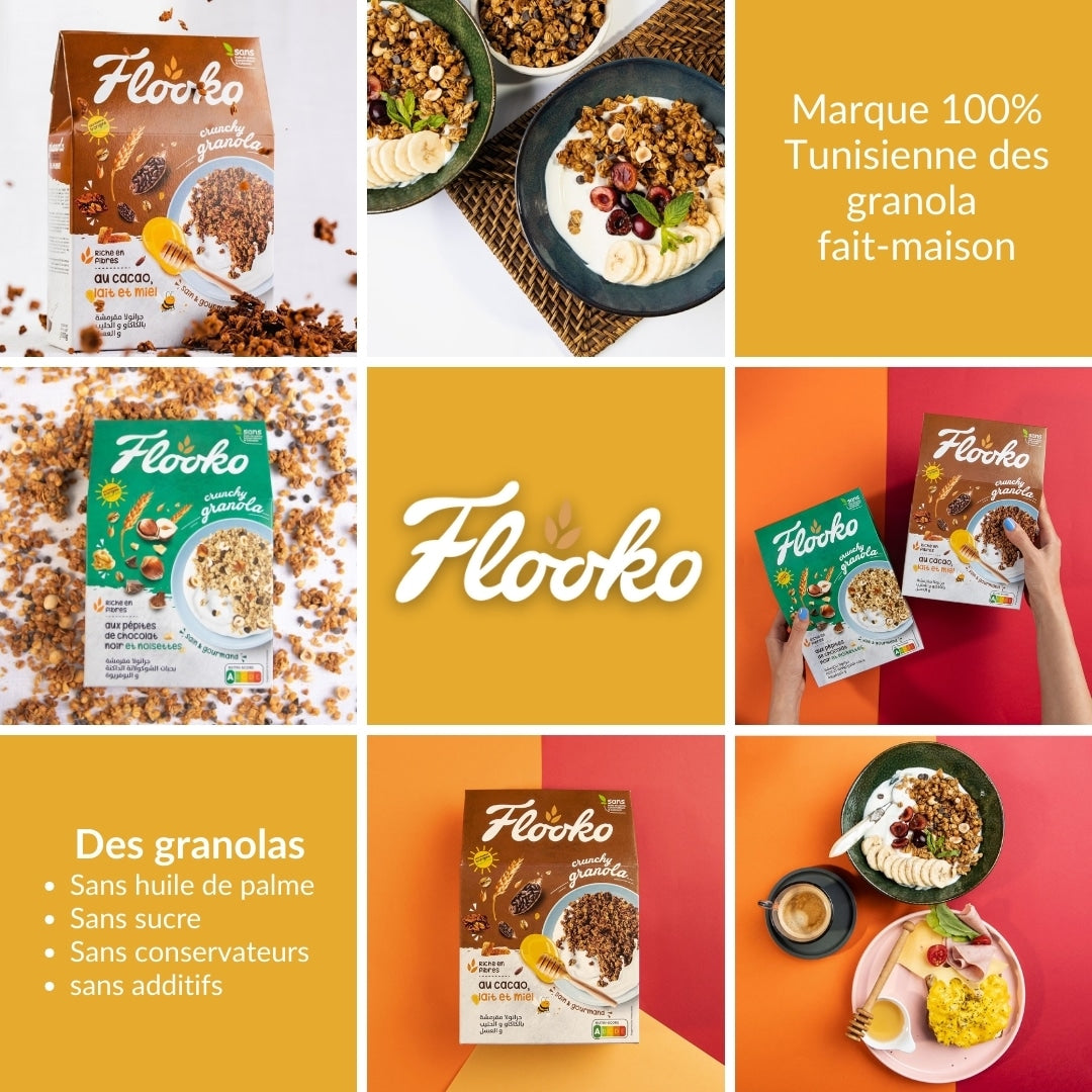 Granola Crunchy Paquet de 6 (3 paquets de 35g au chocolat au lait et 3 paquets de 35g aux amandes caramélisées au miel)