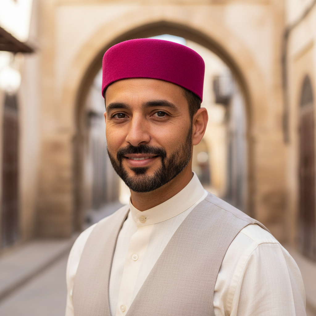 Chéchia Tunisienne en Laine Magenta - Élégance et Confort Artisanaux