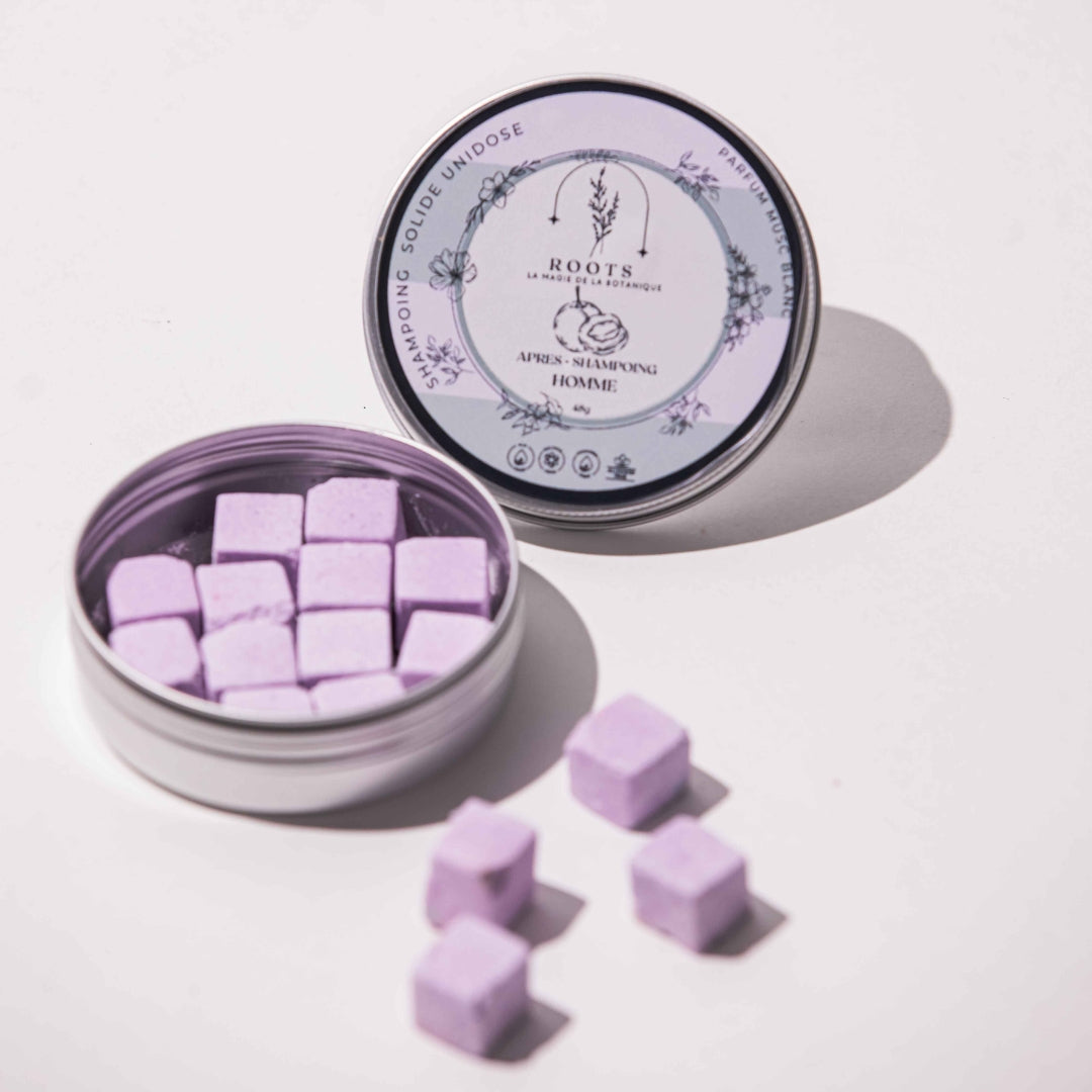 12 cubes d'après-shampoing solide musk blanc rouge rose pour cheveux gras - artisanat Tunisien fait main | ILEYCOM