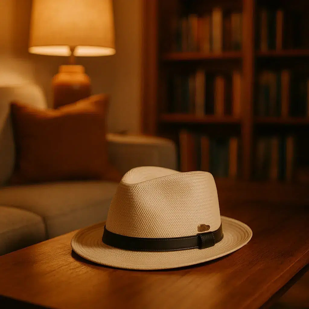 Chapeau Panama Havana Cuir