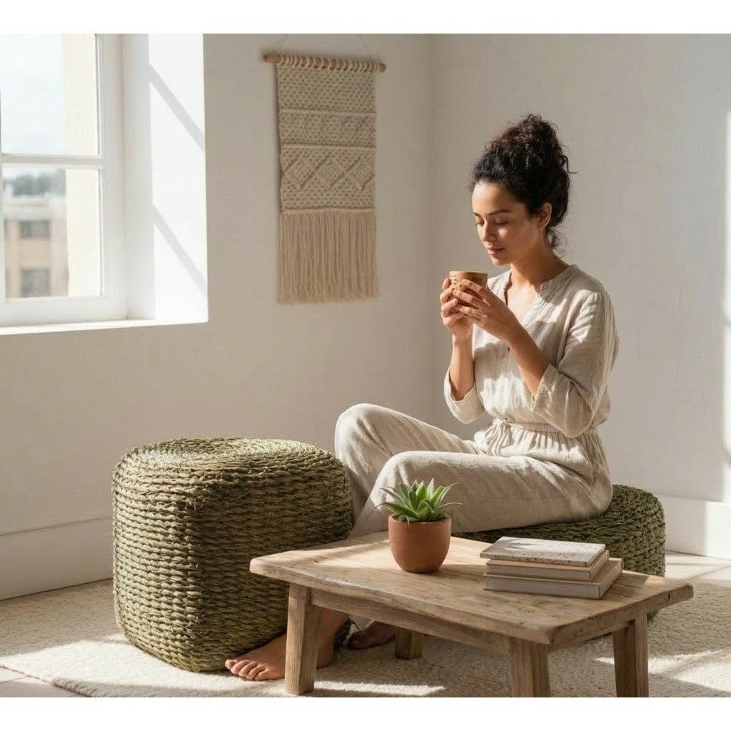 Tabouret en halfa design unique pour un intérieur chic