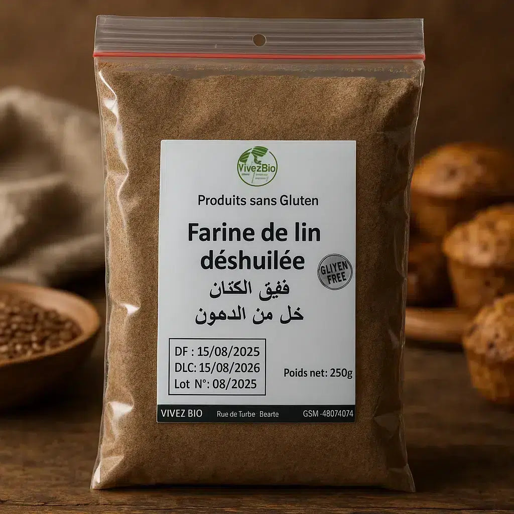 Farine de lin déshuilée riche en protéines pour recettes saines