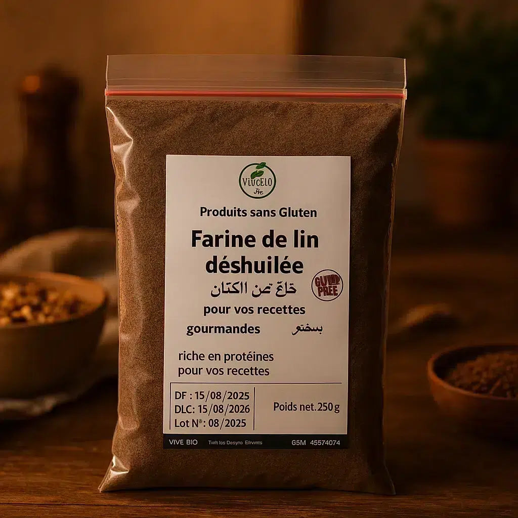 Farine de lin déshuilée riche en protéines pour recettes saines