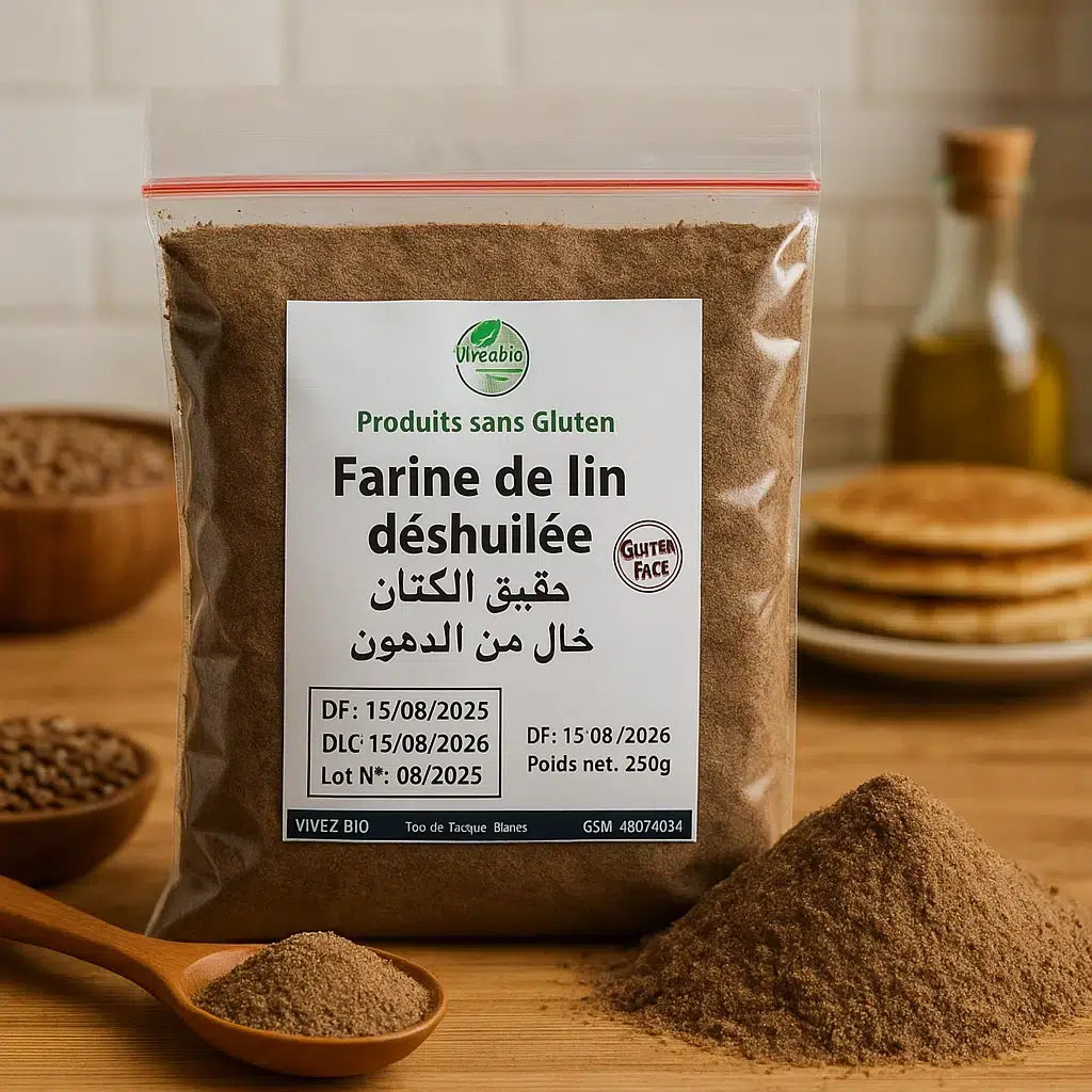 Farine de lin déshuilée riche en protéines pour recettes saines