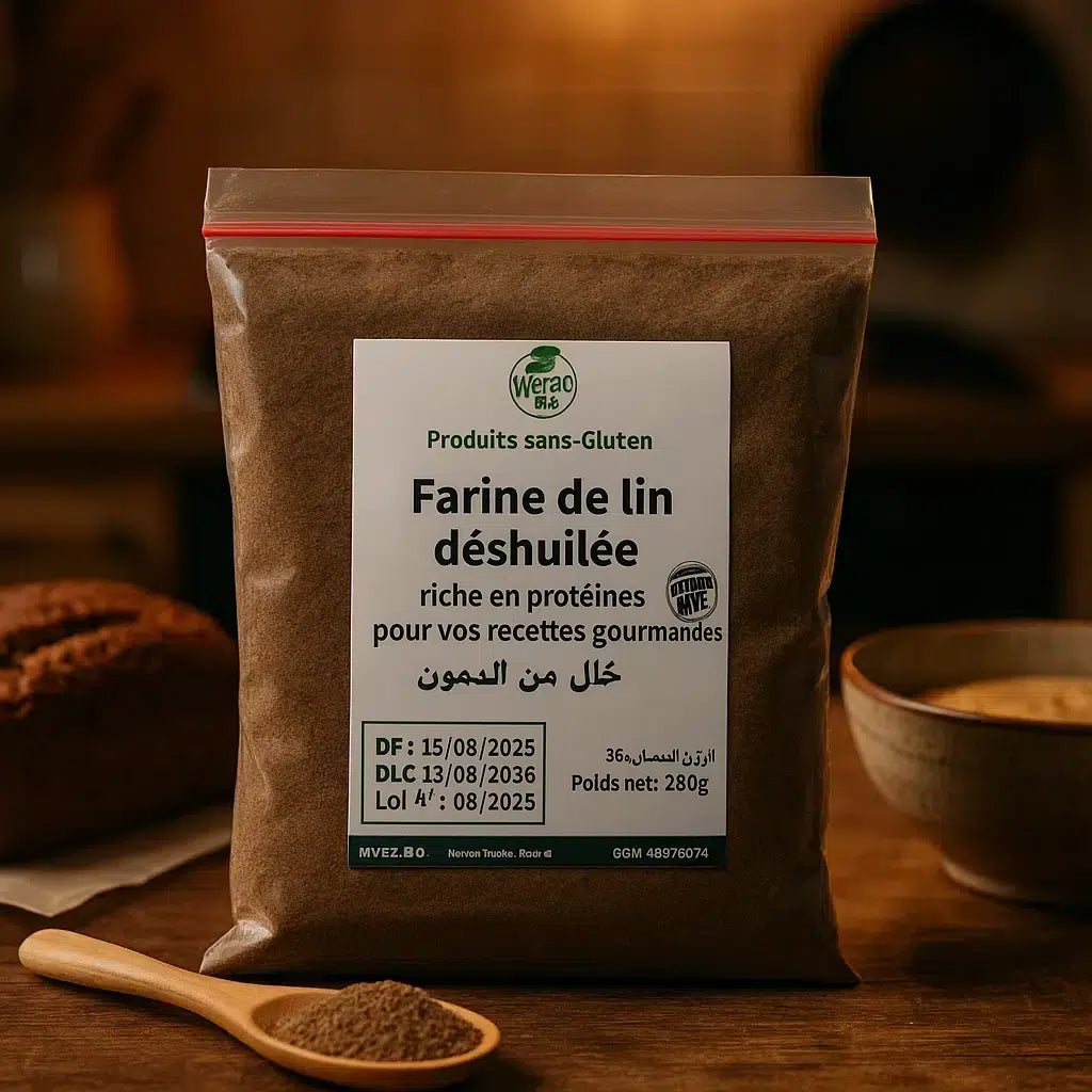 Farine de lin déshuilée riche en protéines pour recettes saines