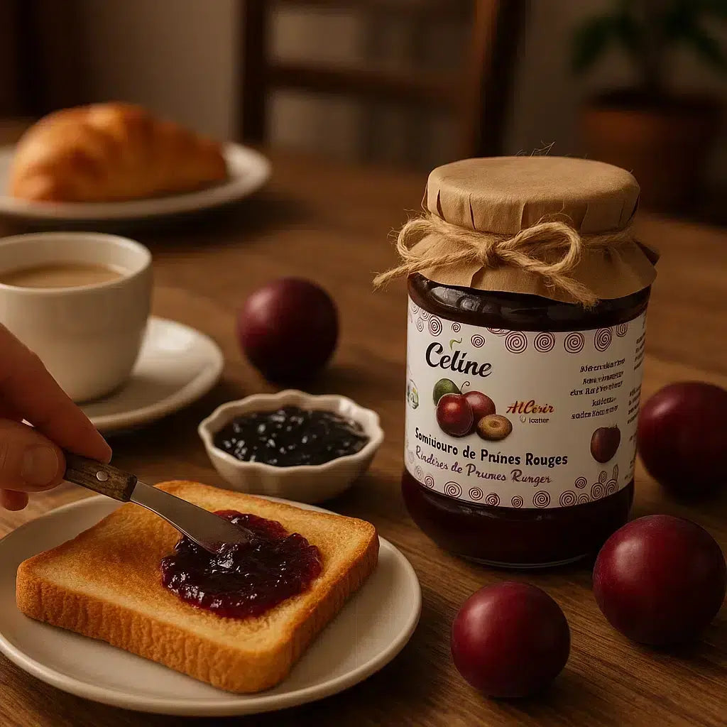 confiture prunes rouges goût authentique et allégée en sucre