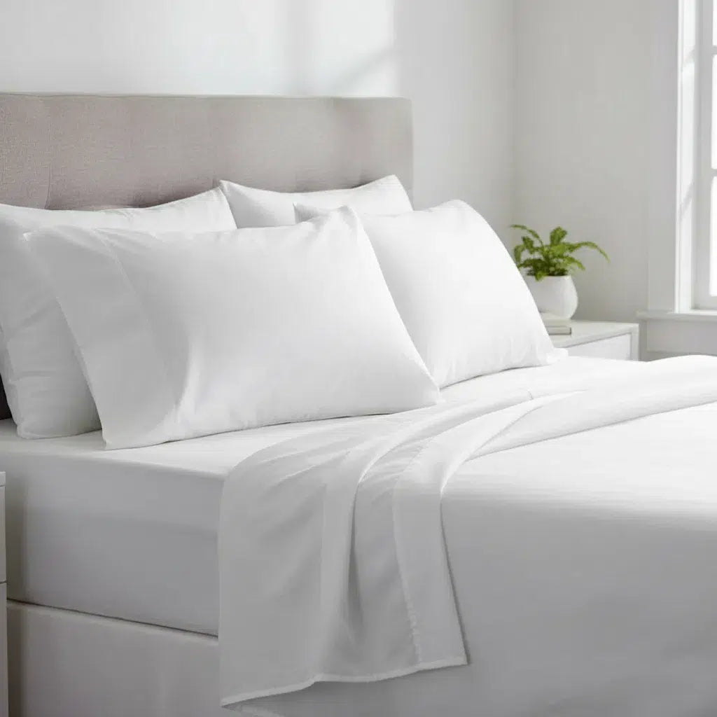 Taie d'oreiller Satin Blanc 65x50 cm - Élégance et Soin Cheveux & Peau