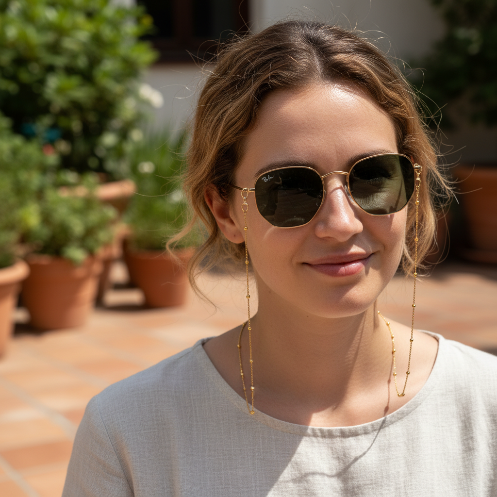 Chaîne Lunettes Dorée Chic