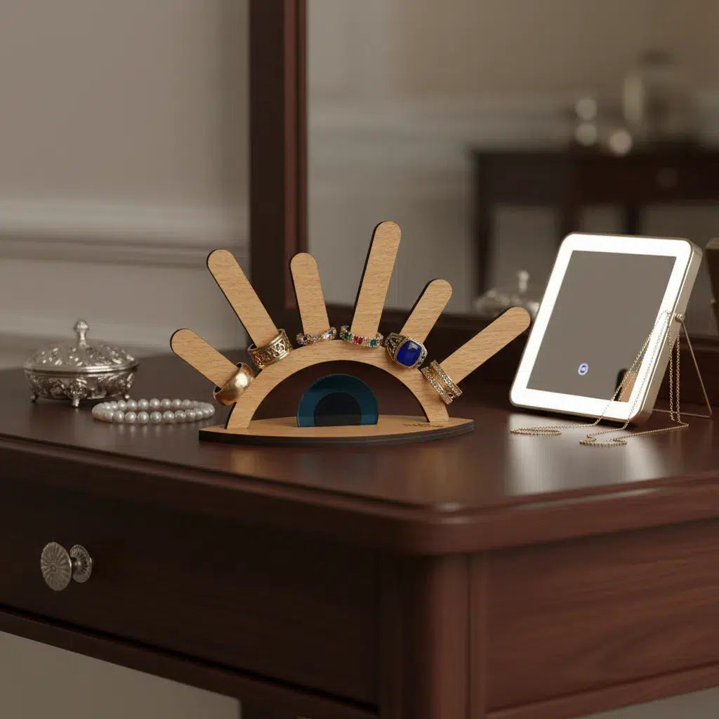 Porte-bagues en bois mdf design œil