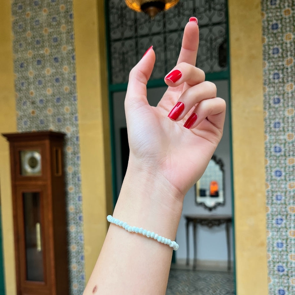 Ensemble Bracelet de Cheville et de Main Couleur Bleu ciel