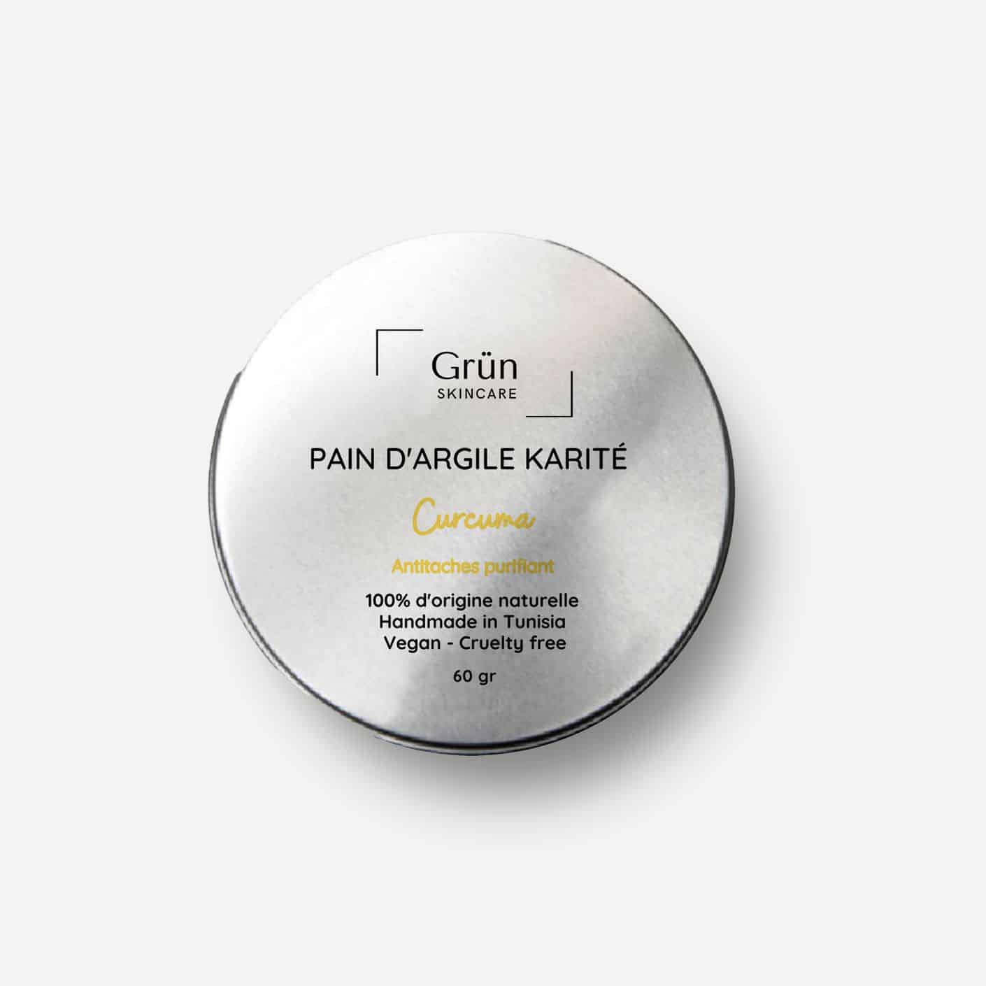Pain d'argile Karité, Curcuma - Antitaches Purifiant - 60 g