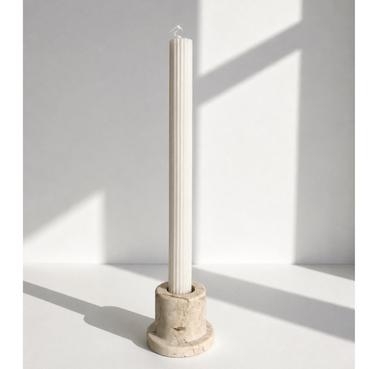 COLONNA S - Bougeoir en travertin ⌀ 6