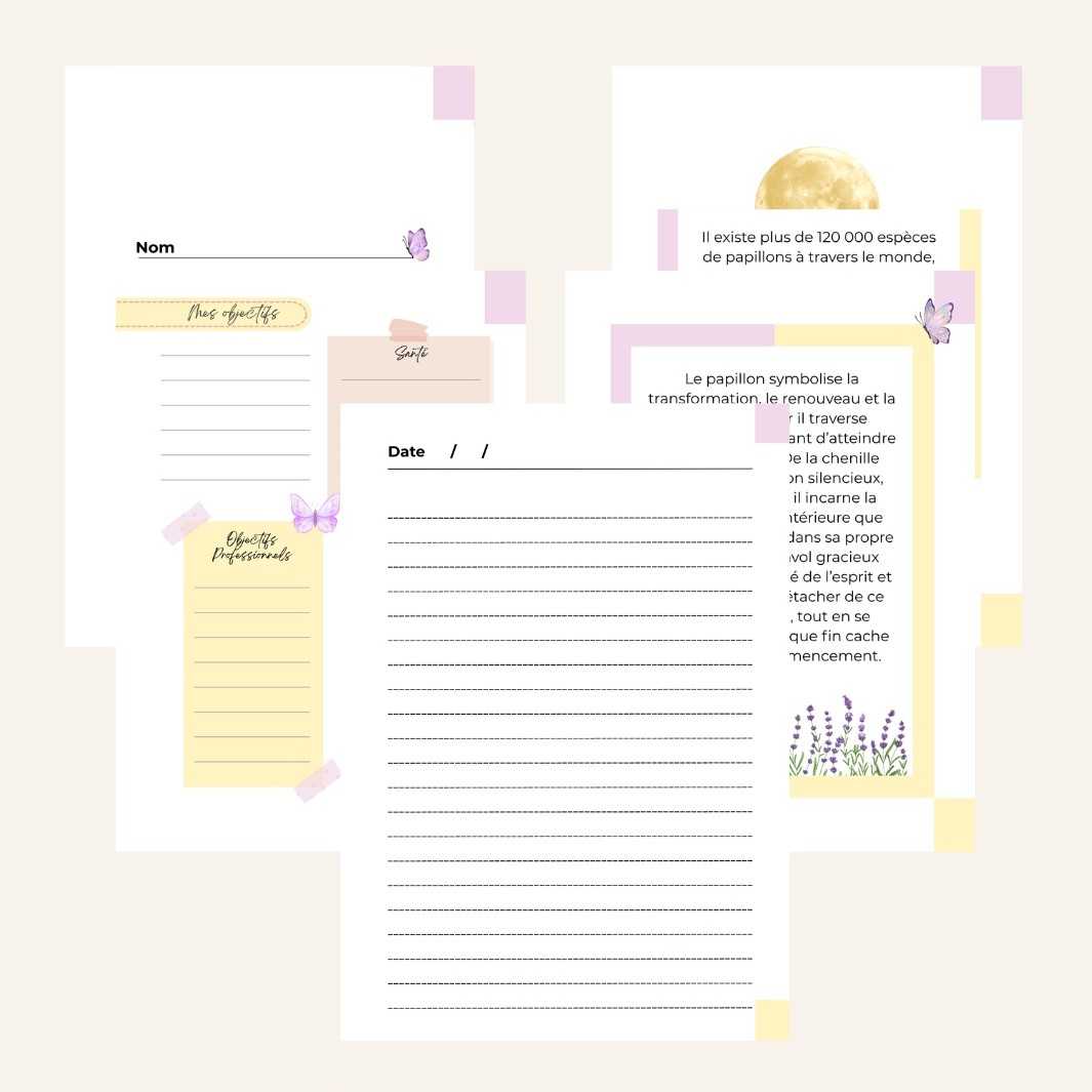 Notebook A5 thème papillon - style livre culturel