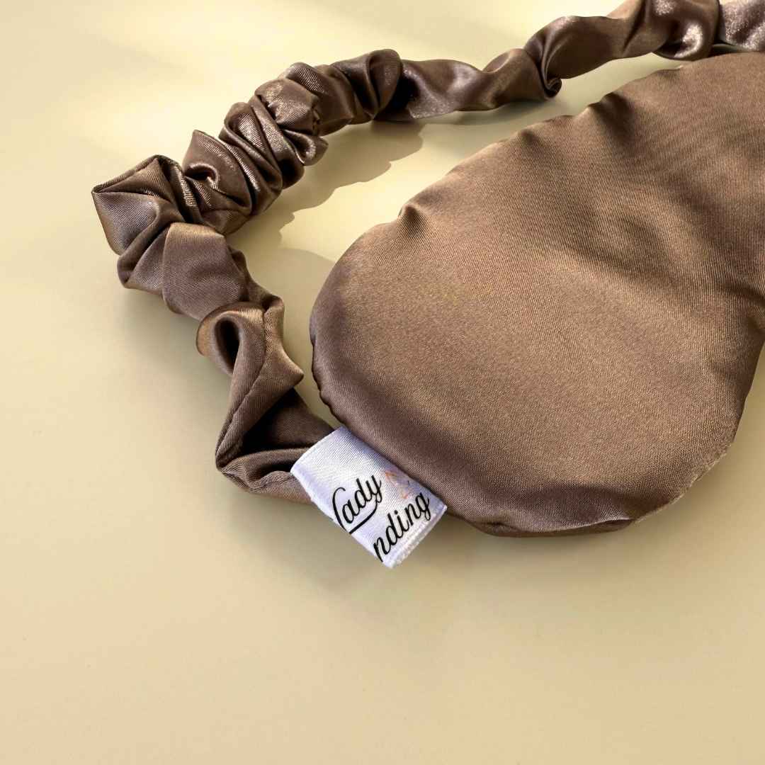 masque sommeil luxe marron anti lumière pour un repos parfait