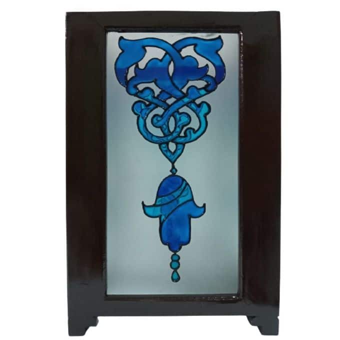 Abat jour en bois et verres