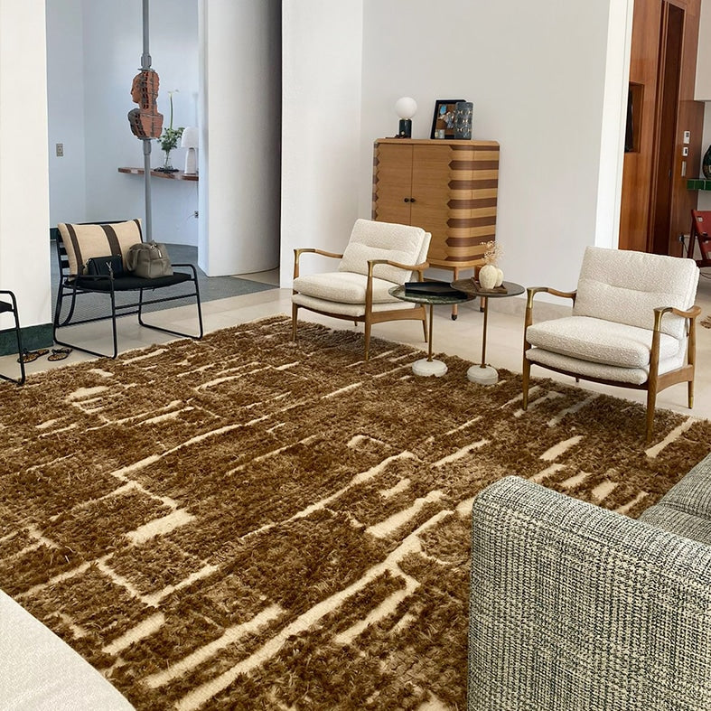 Tapis à poils hauts CARDO en soie végétale – Personnalisable en Coton ou Laine