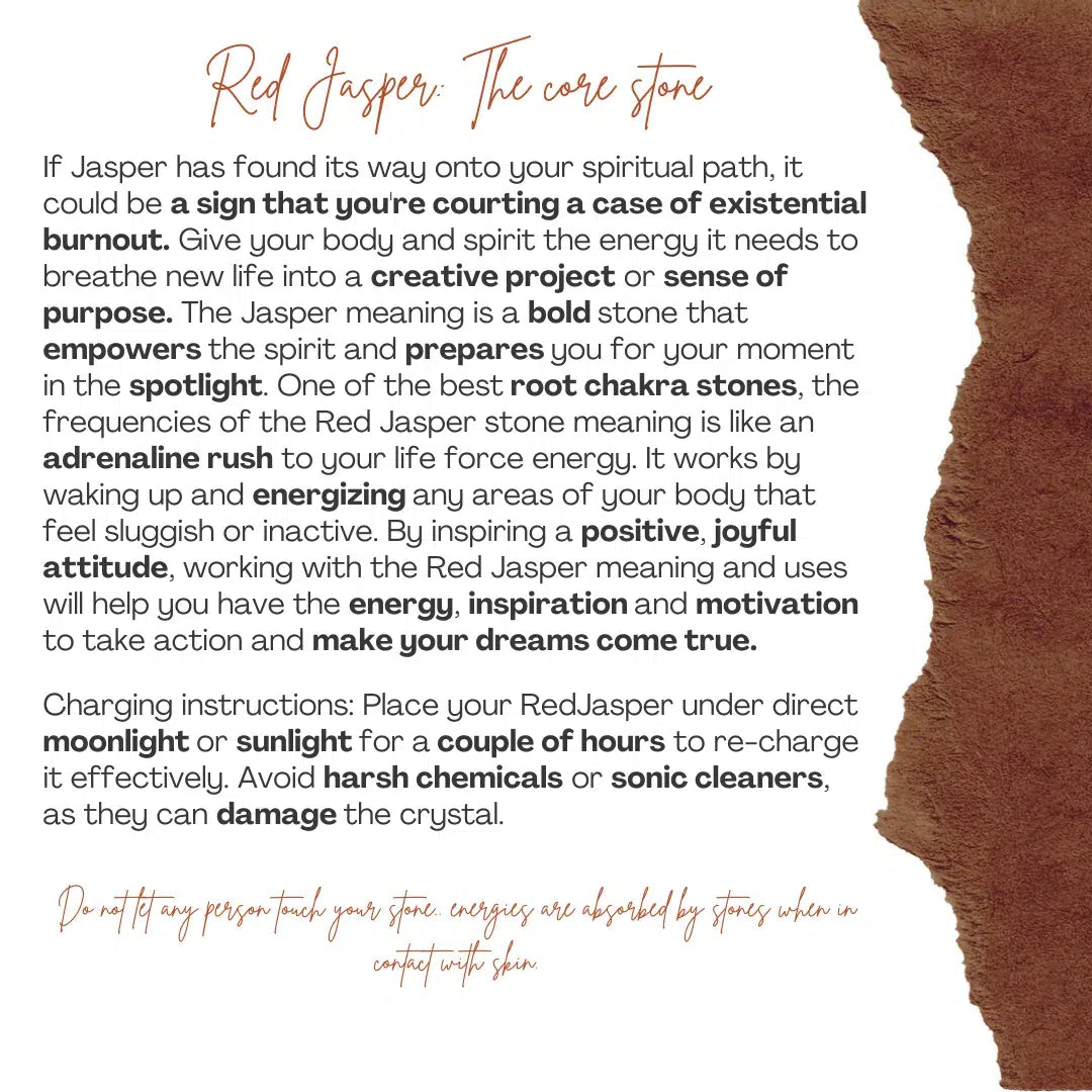 Bracelet Ajustable en Jaspe Rouge et Acier - Charme Élégant