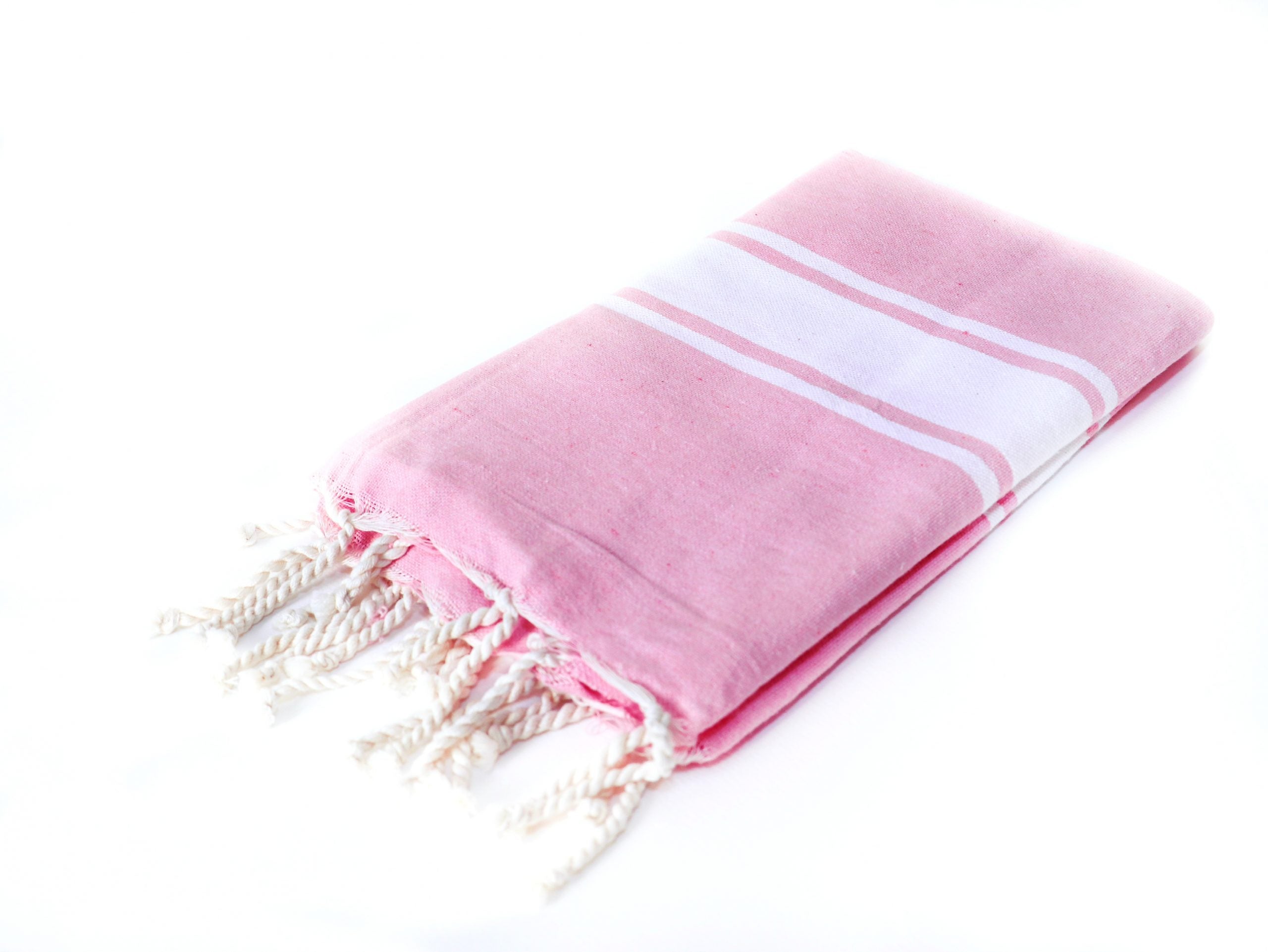 Fouta Rose XXL - 200 cm x 100 cm- Serviette pour Hammam, Sauna, Spa, Plage ou Pique-nique - 100 % Coton - Artisanale