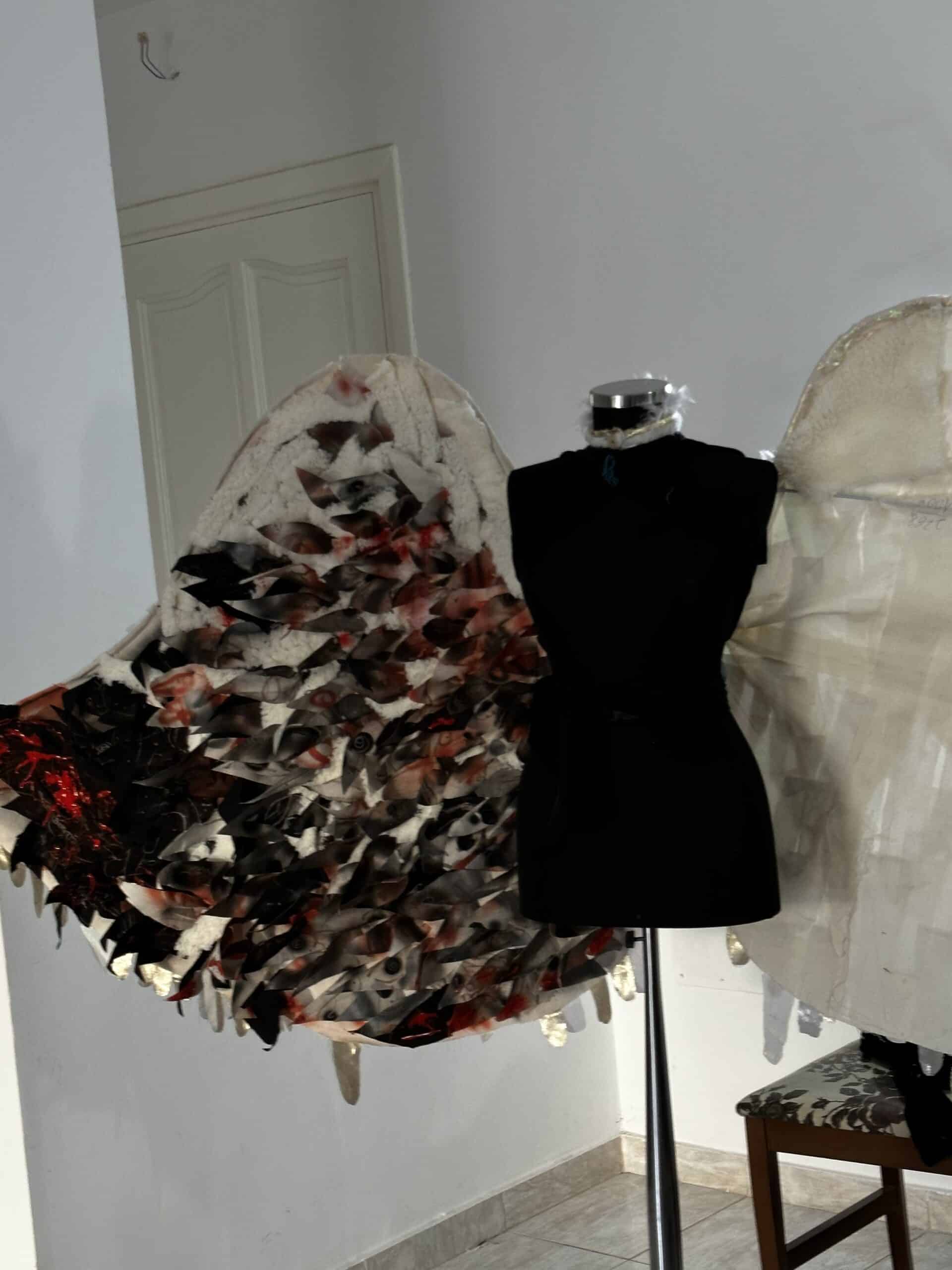 wings double face - 3D - pièce unique-upcycling