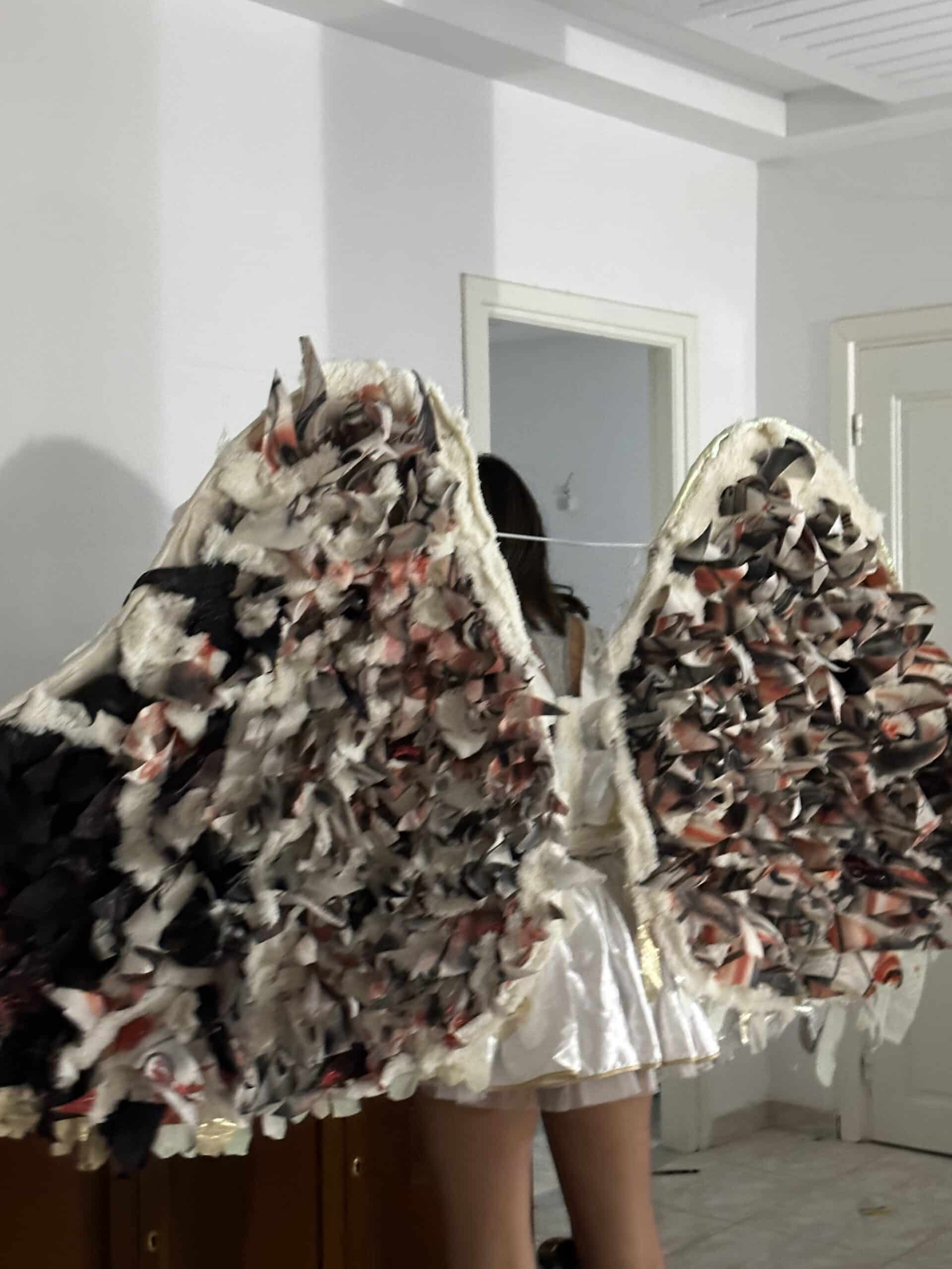 wings double face - 3D - pièce unique-upcycling