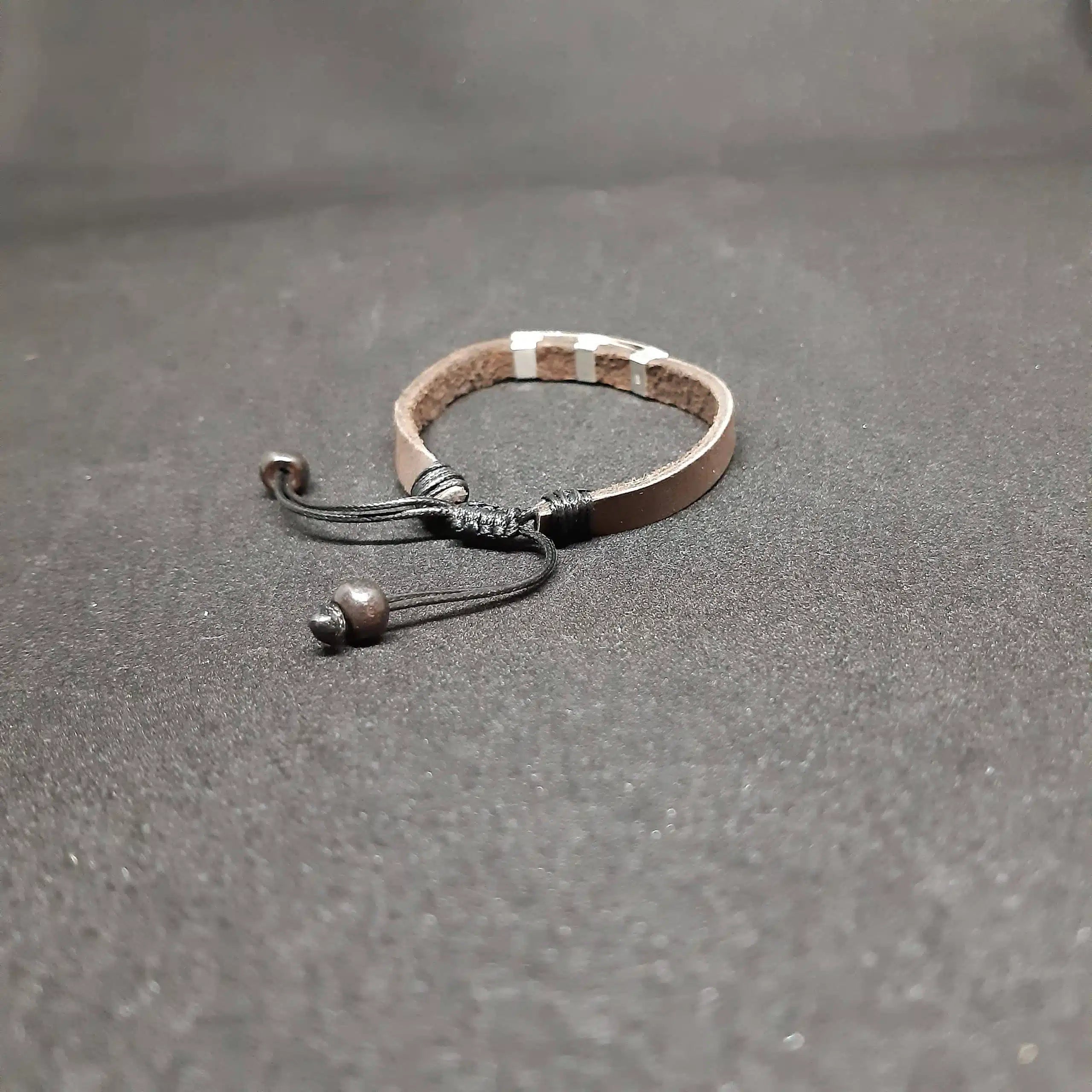 Bracelet Homme cuir argent, bracelet argent en cuir