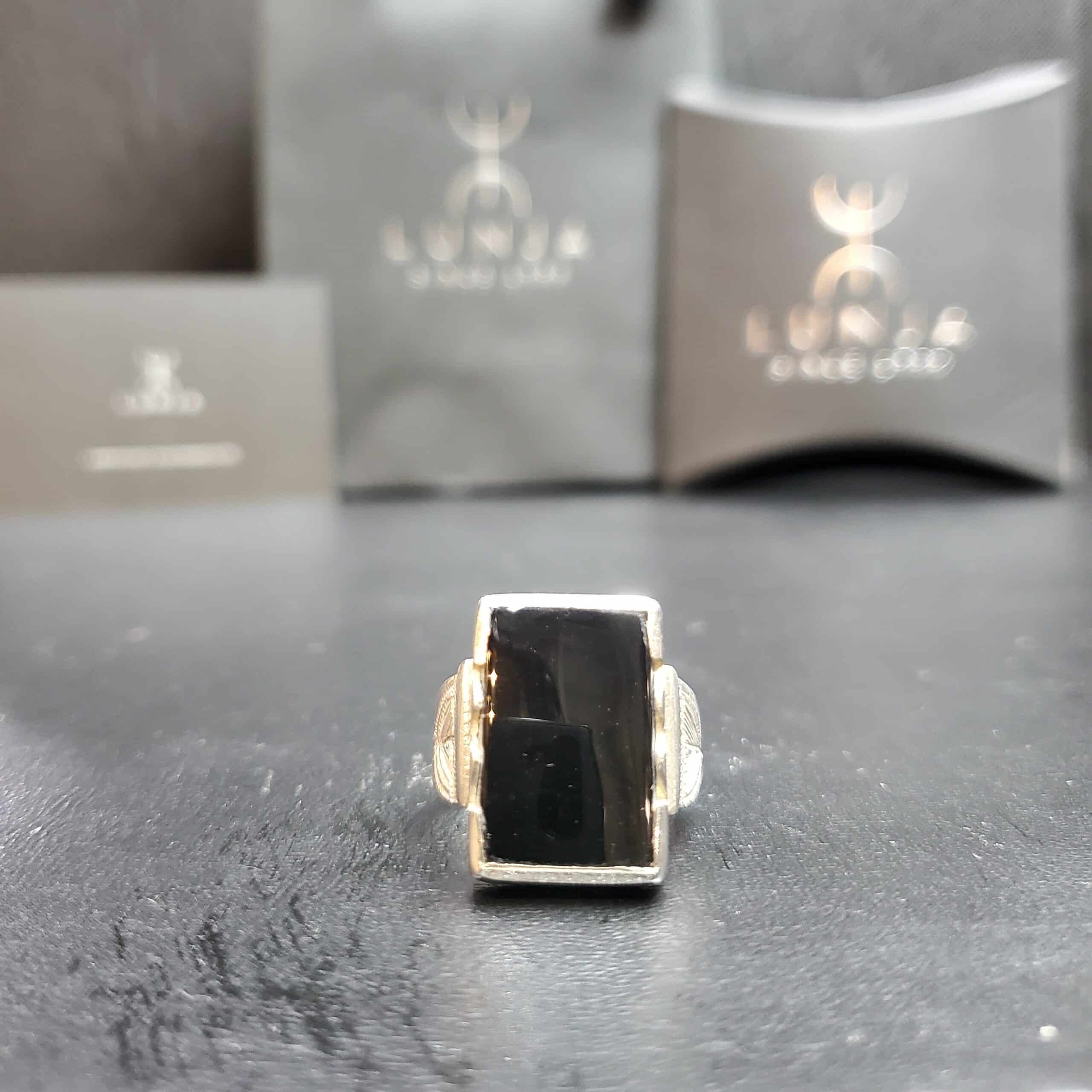 Bague Agadez Onyx Noire (Taille 58)