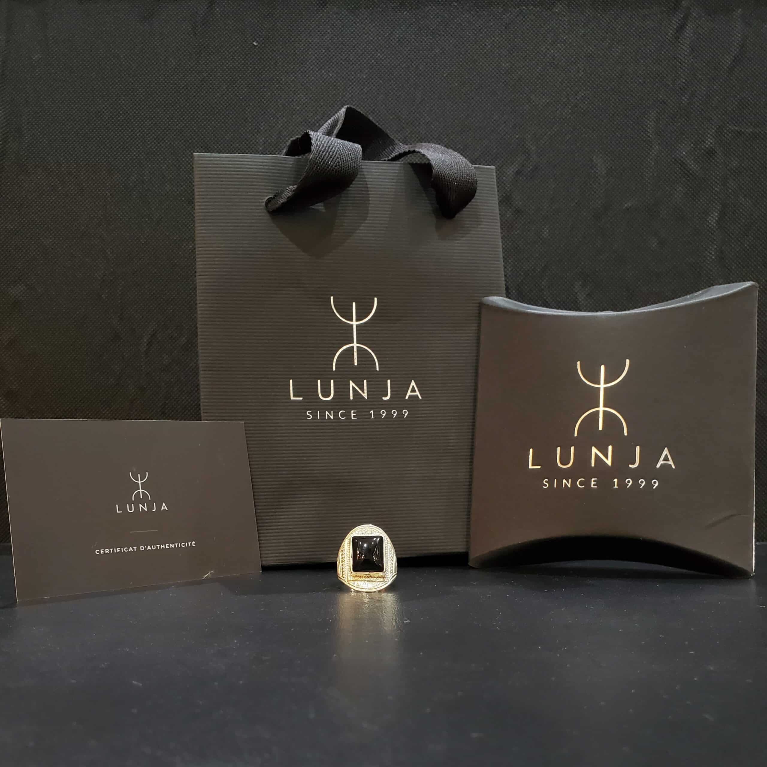 Bague agadez en Onyx noire naturelle