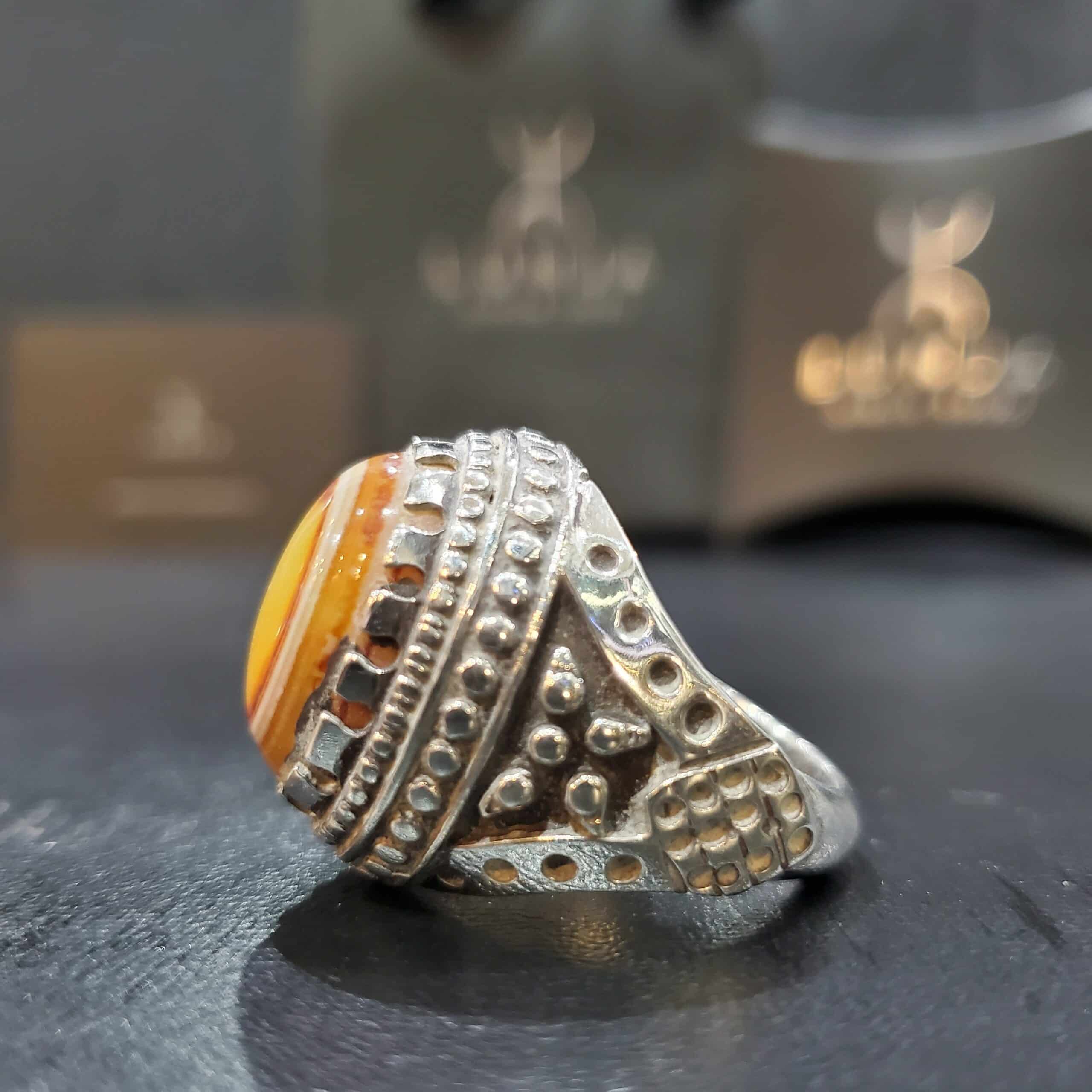 Bague Aquiq Yéménite pour homme en argent 940