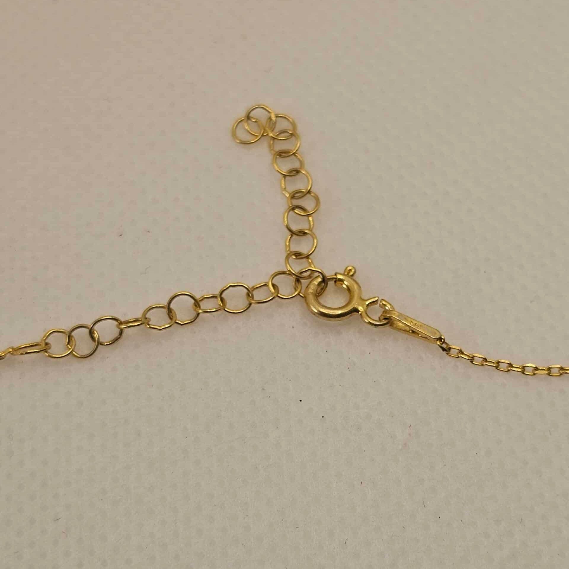 Collier en argent 925 plaqué en or 18 Karats et Abalone Shell (45 cm)