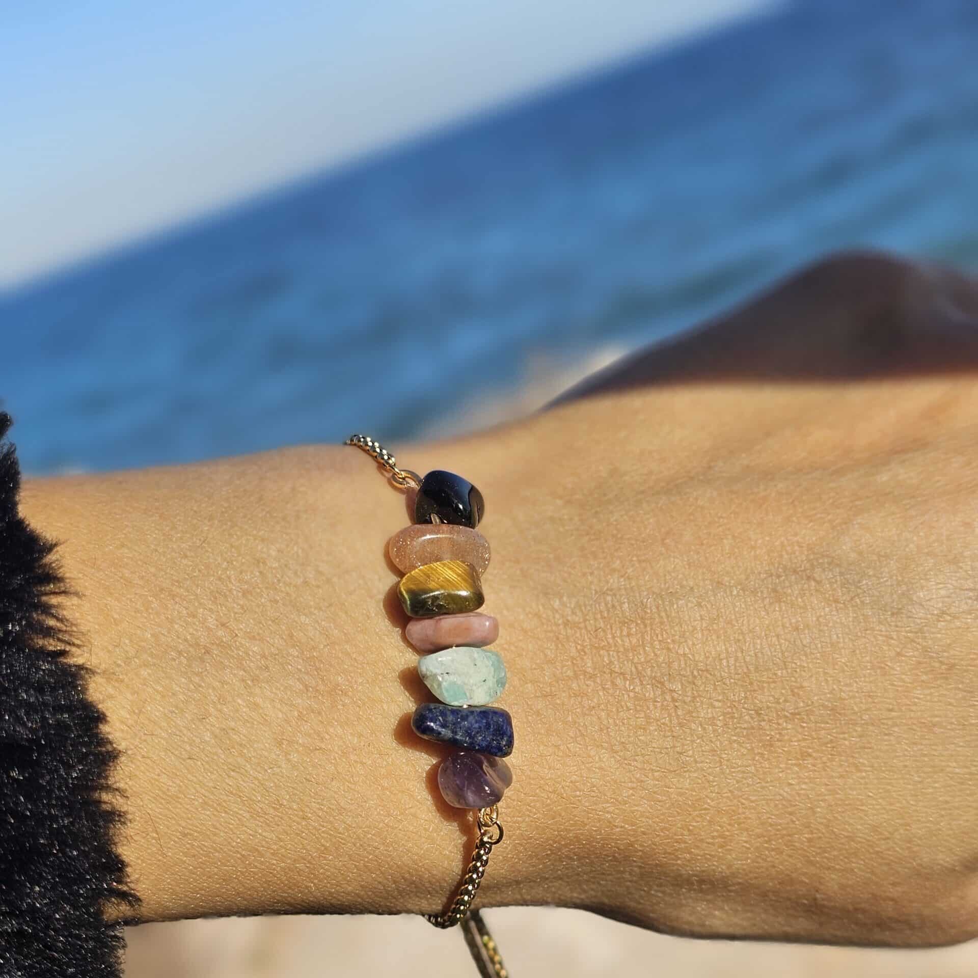 Bracelet Chakra Réglable Pierre Naturelle – Énergie Positive