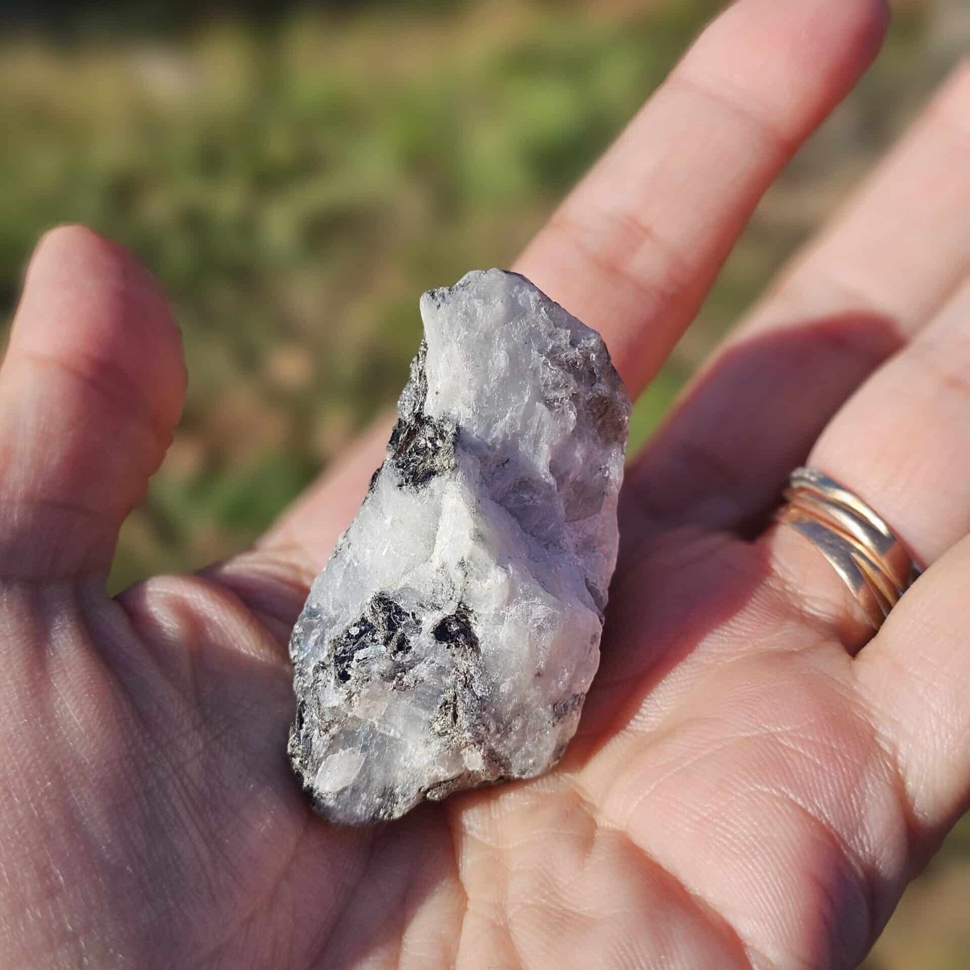 Decorative Moonstone with Black Stand – (41 g)