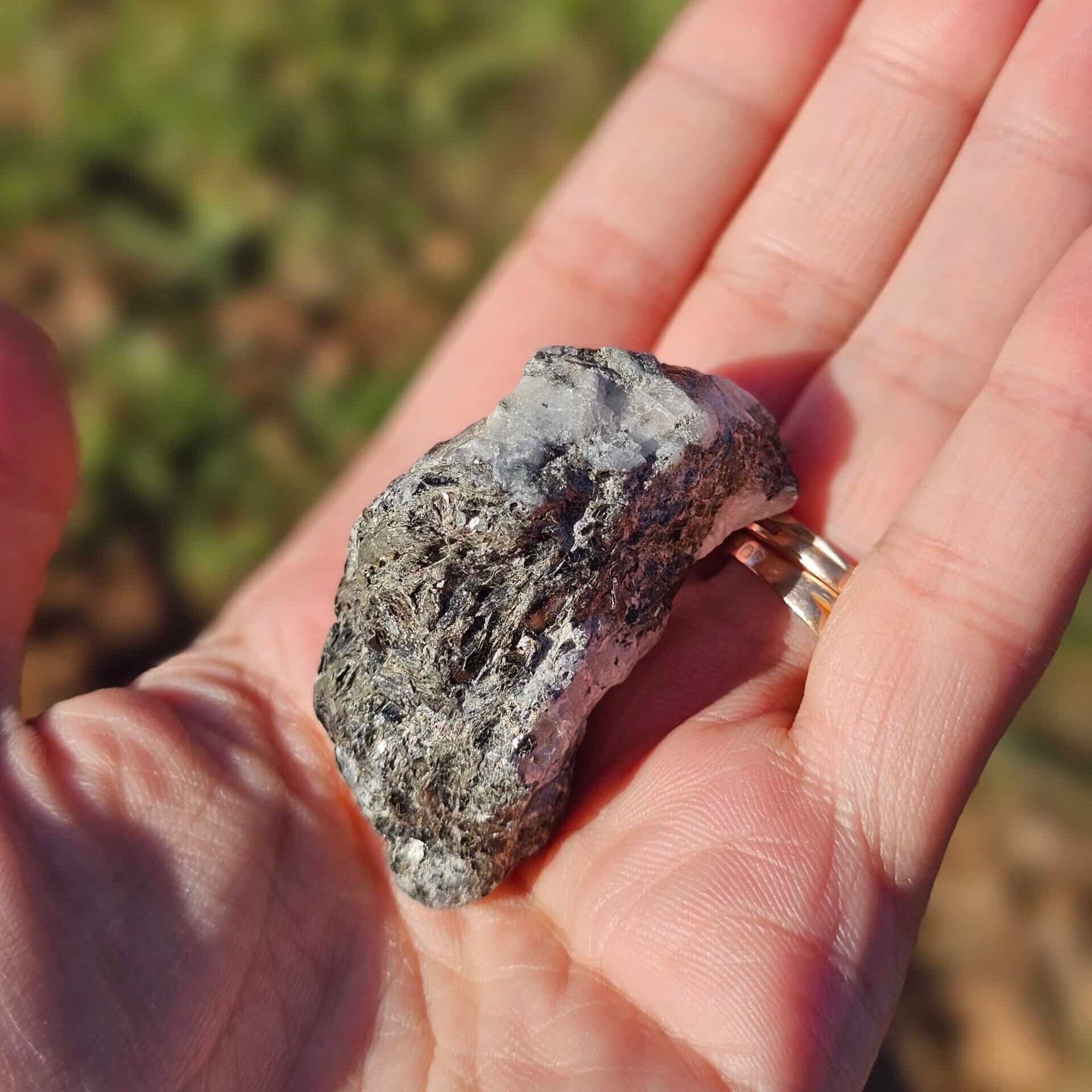 Decorative Moonstone with Black Stand – (41 g)