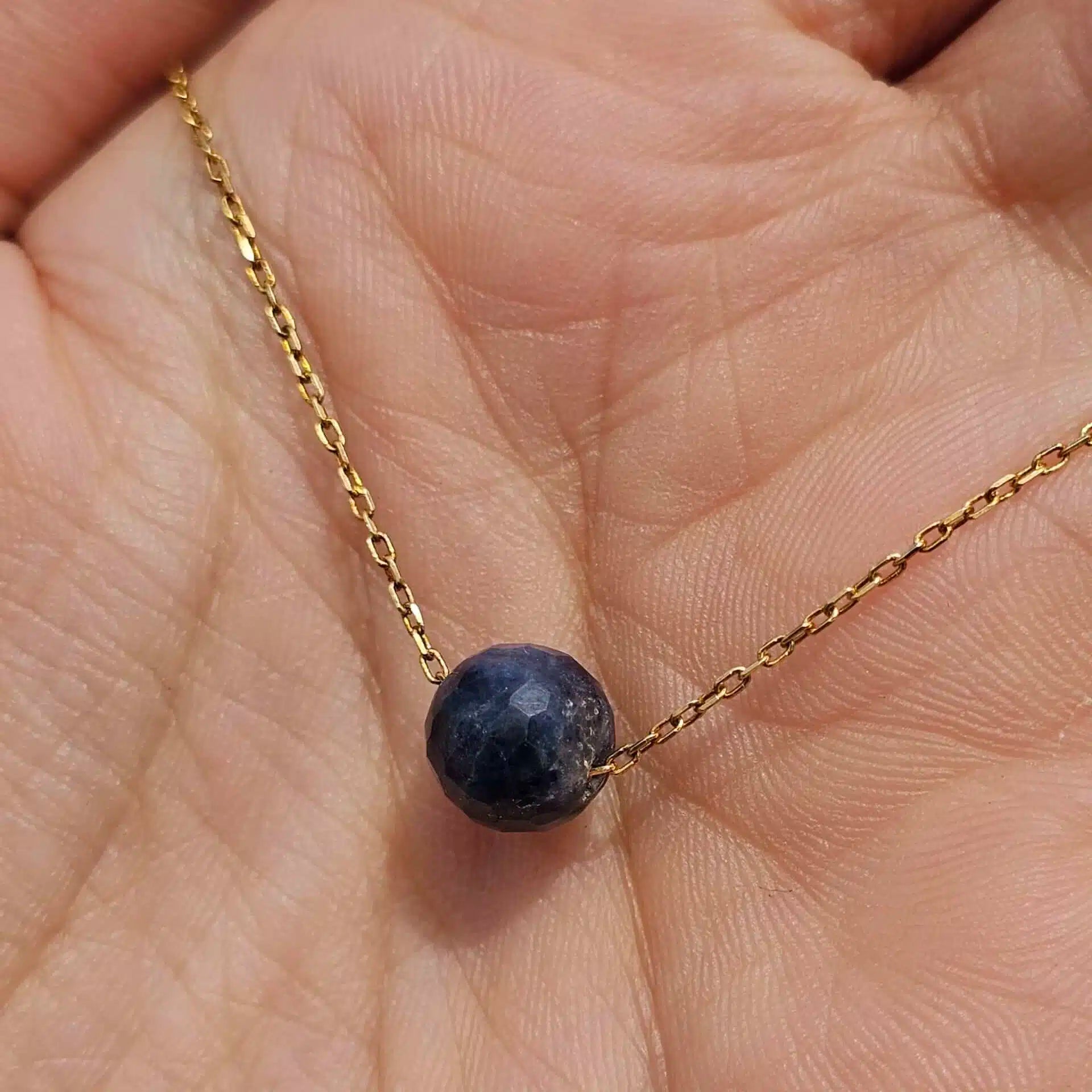 Collier Saphir Bleu argent 925 Plaqué Or - Élégance et Raffinement
