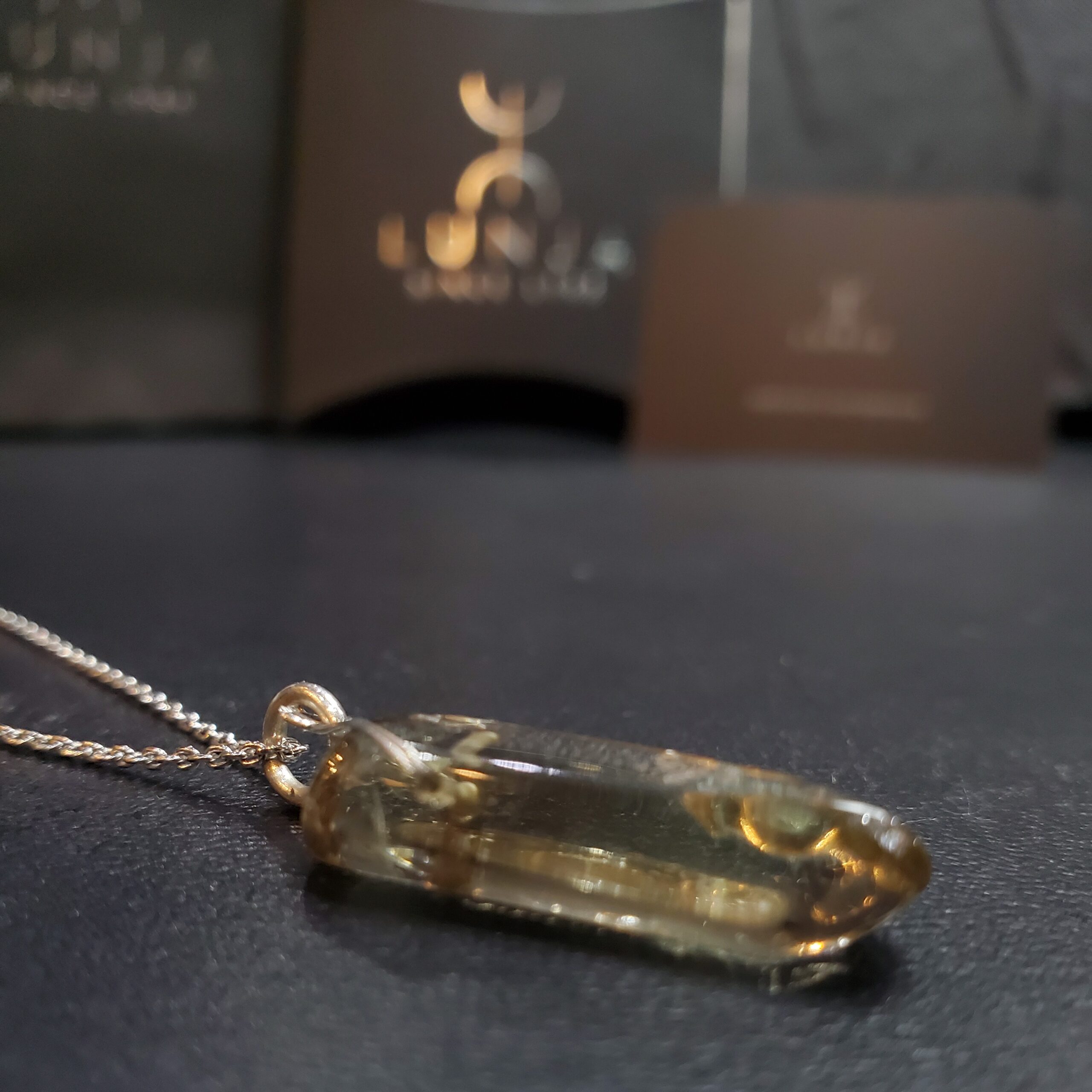 Collier argent 925 avec quartz fumé naturel