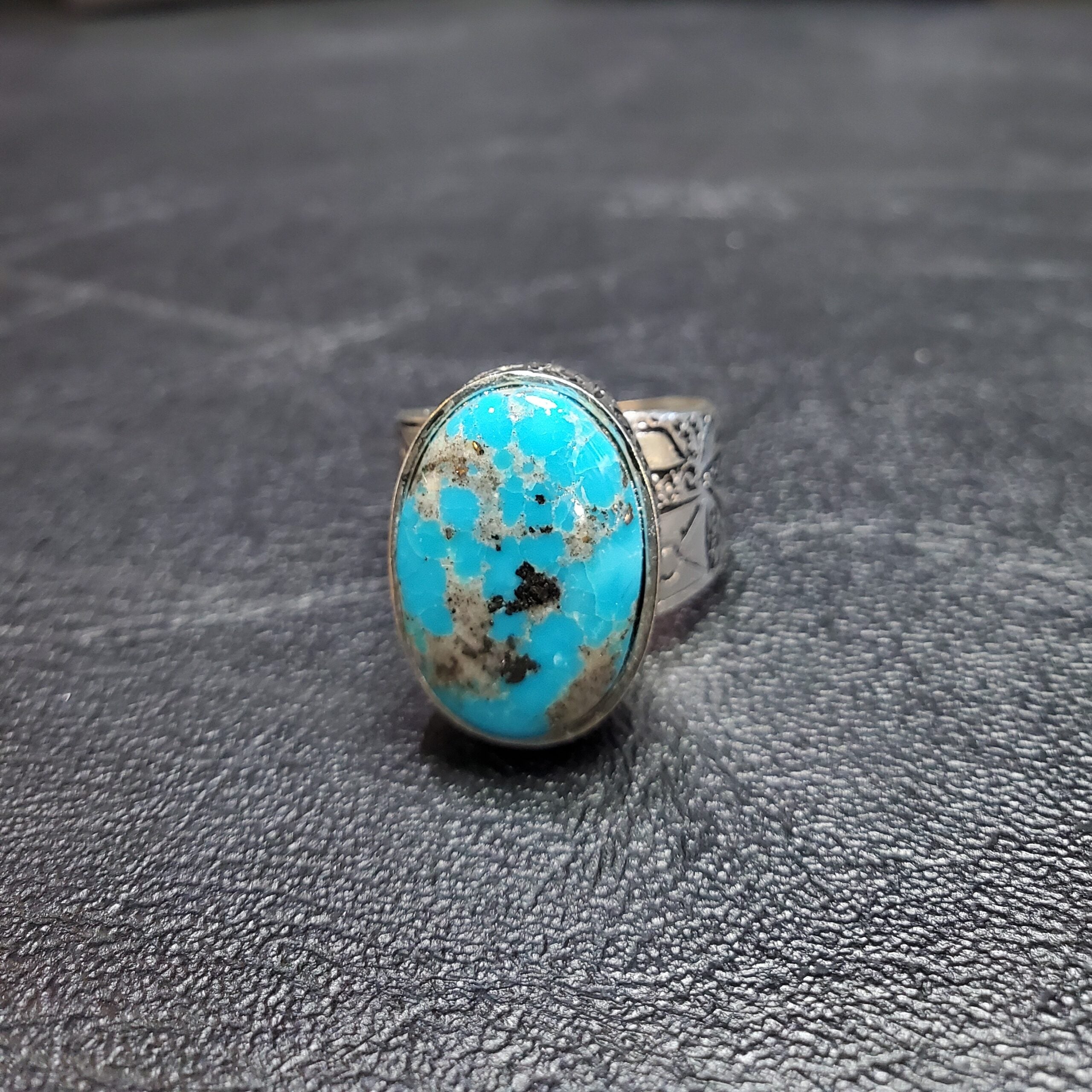Bague homme argent 925 pierre turquoise karamani d’Iran