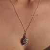 Collier en argent 925 plaqué en or 18 K avec pendentif de Pyrite brute (50 cm)