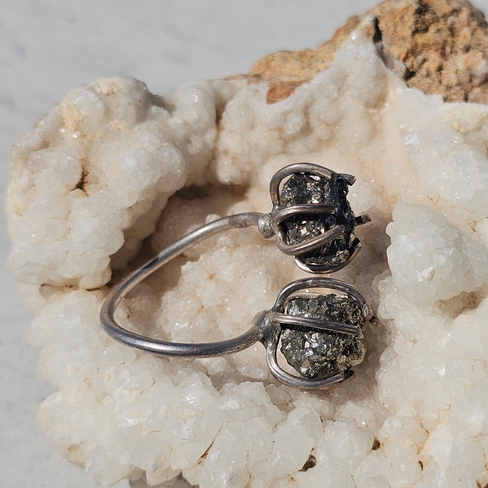 Bague Ajustable Argent 925 double Pyrites - Charme Mystique