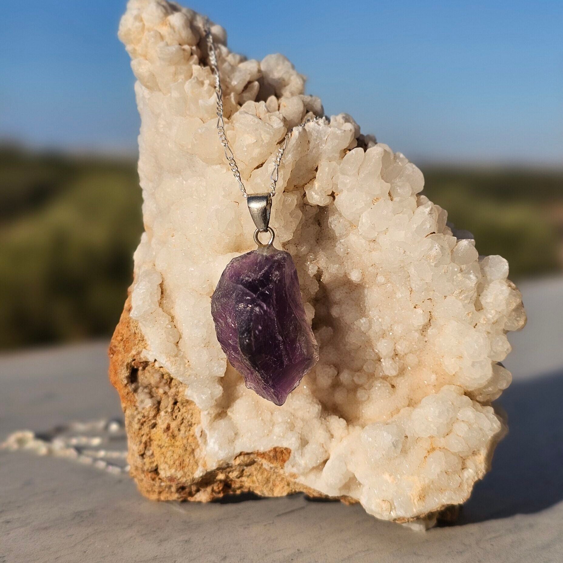 Collier en Argent 925 Améthyste Brute - Élégance et Sérénité