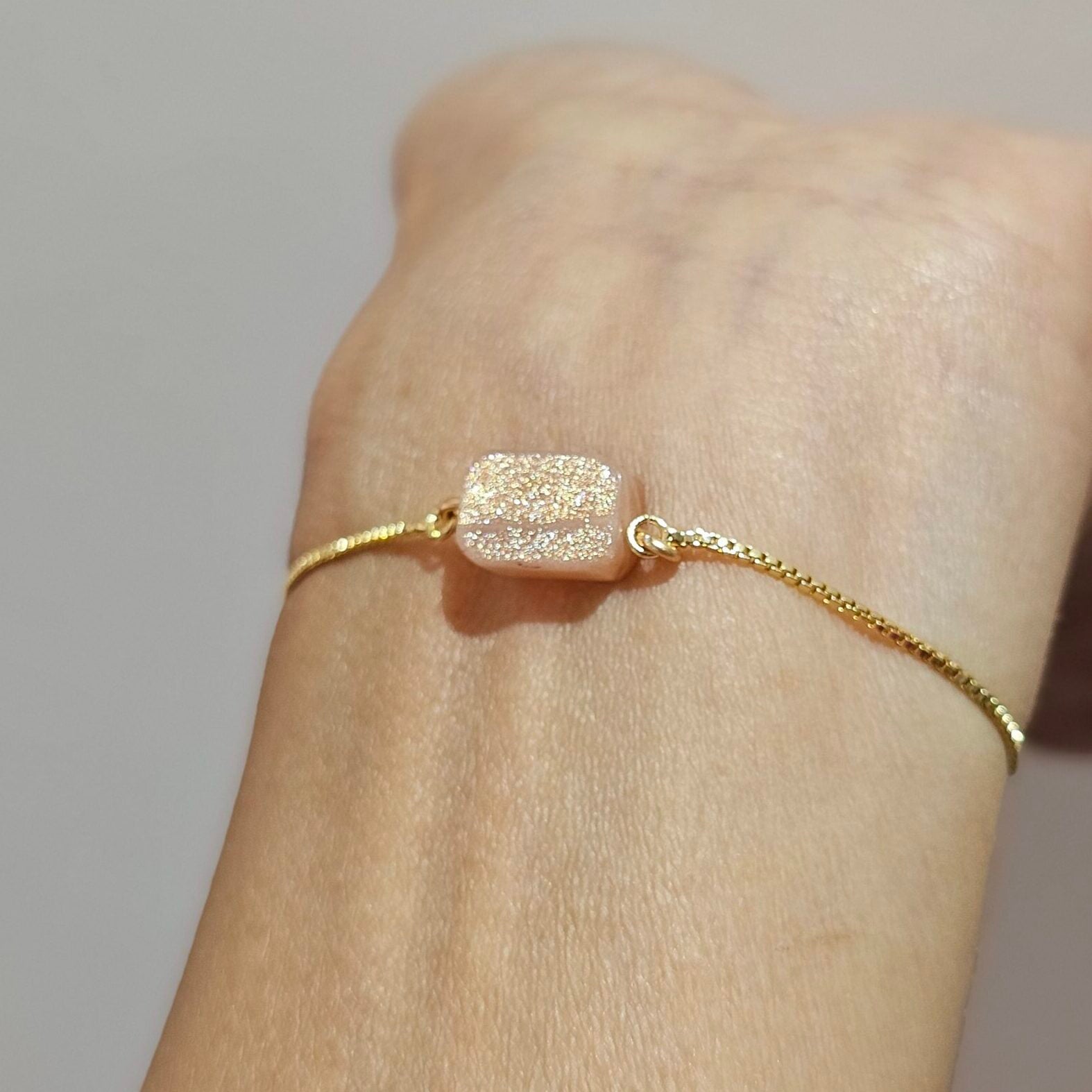 Bracelet Acier Inoxydable ; Pierre de Soleil - Éclat Optimiste