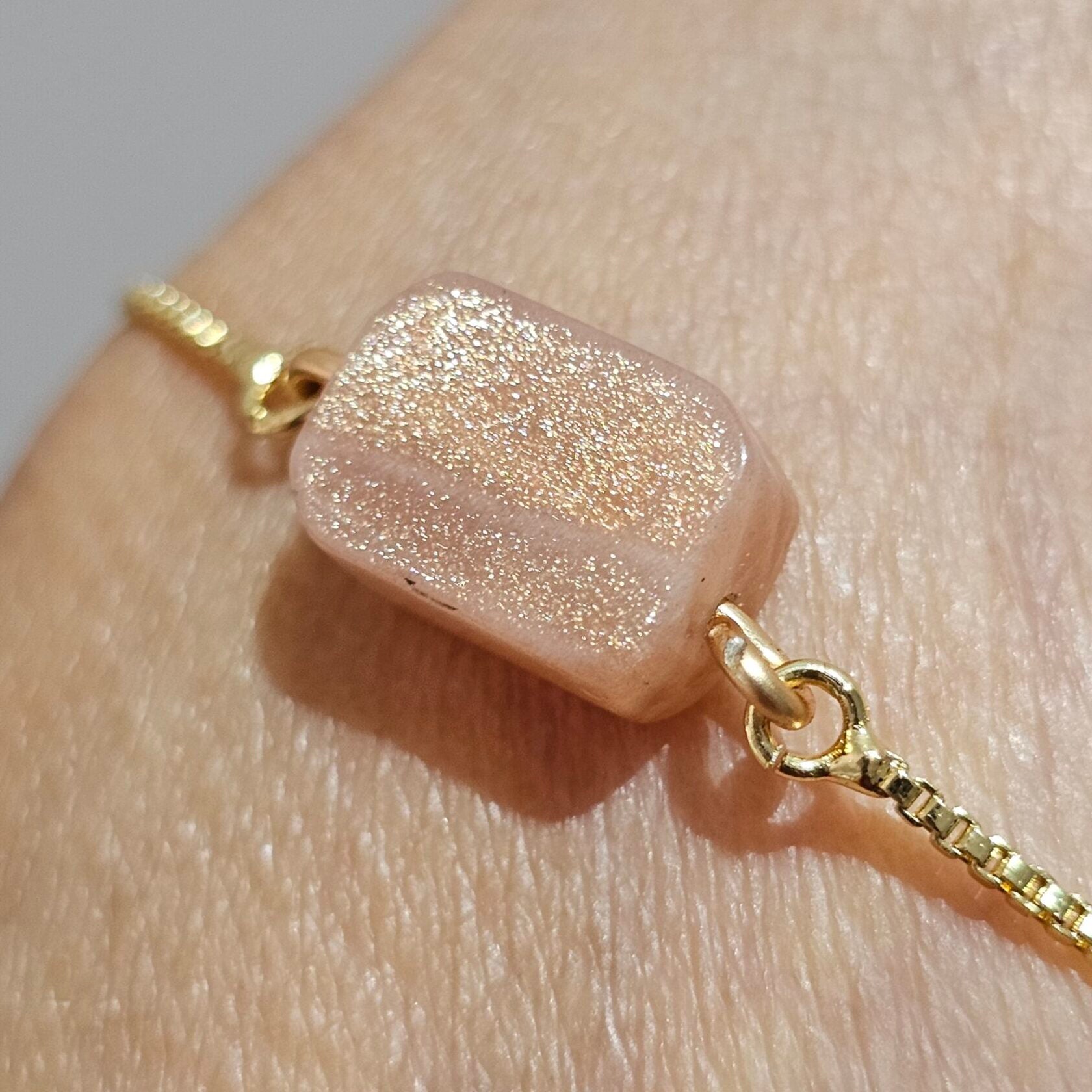 Bracelet Acier Inoxydable ; Pierre de Soleil - Éclat Optimiste