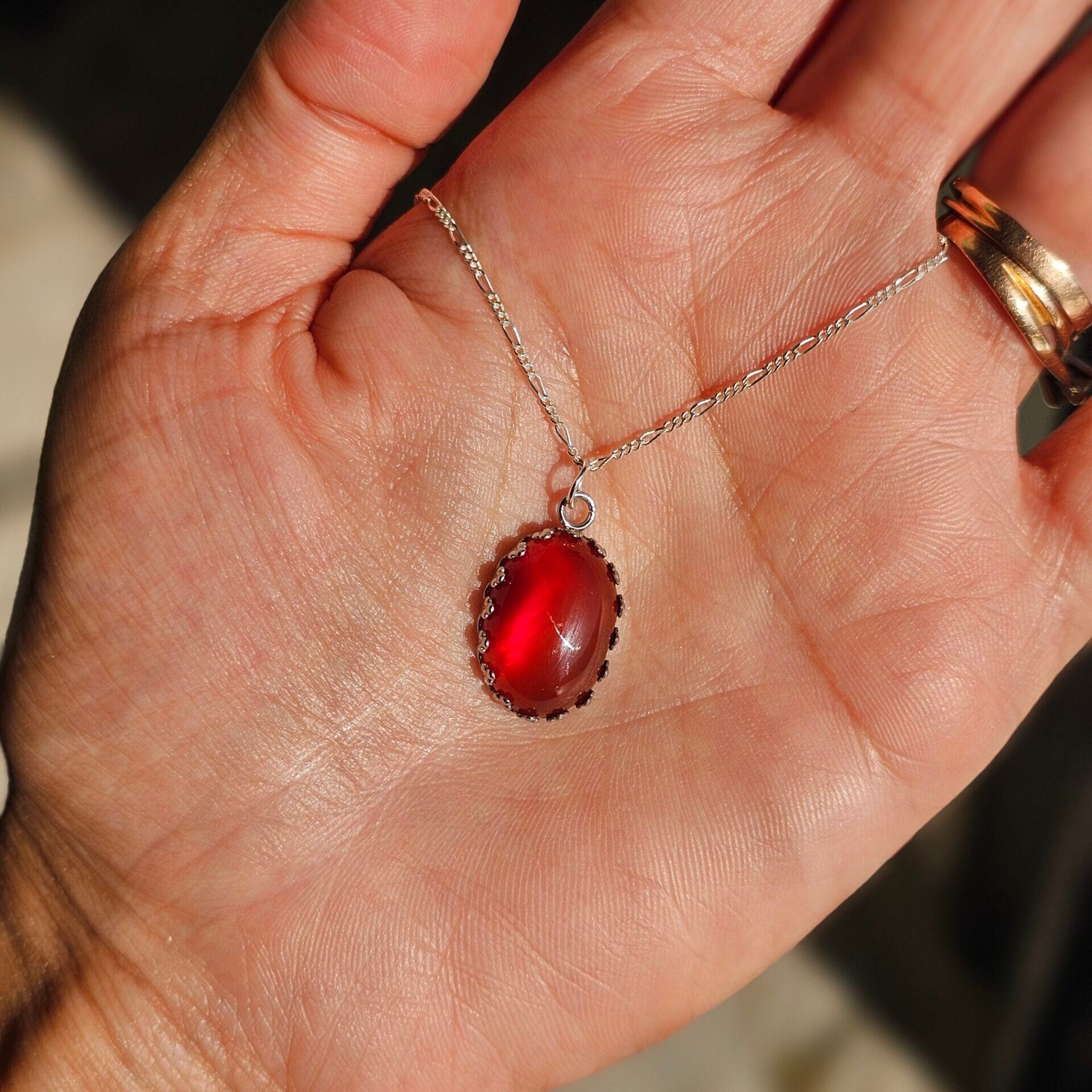 Collier Argent 925 Pendentif Cornaline - Élégance Naturelle