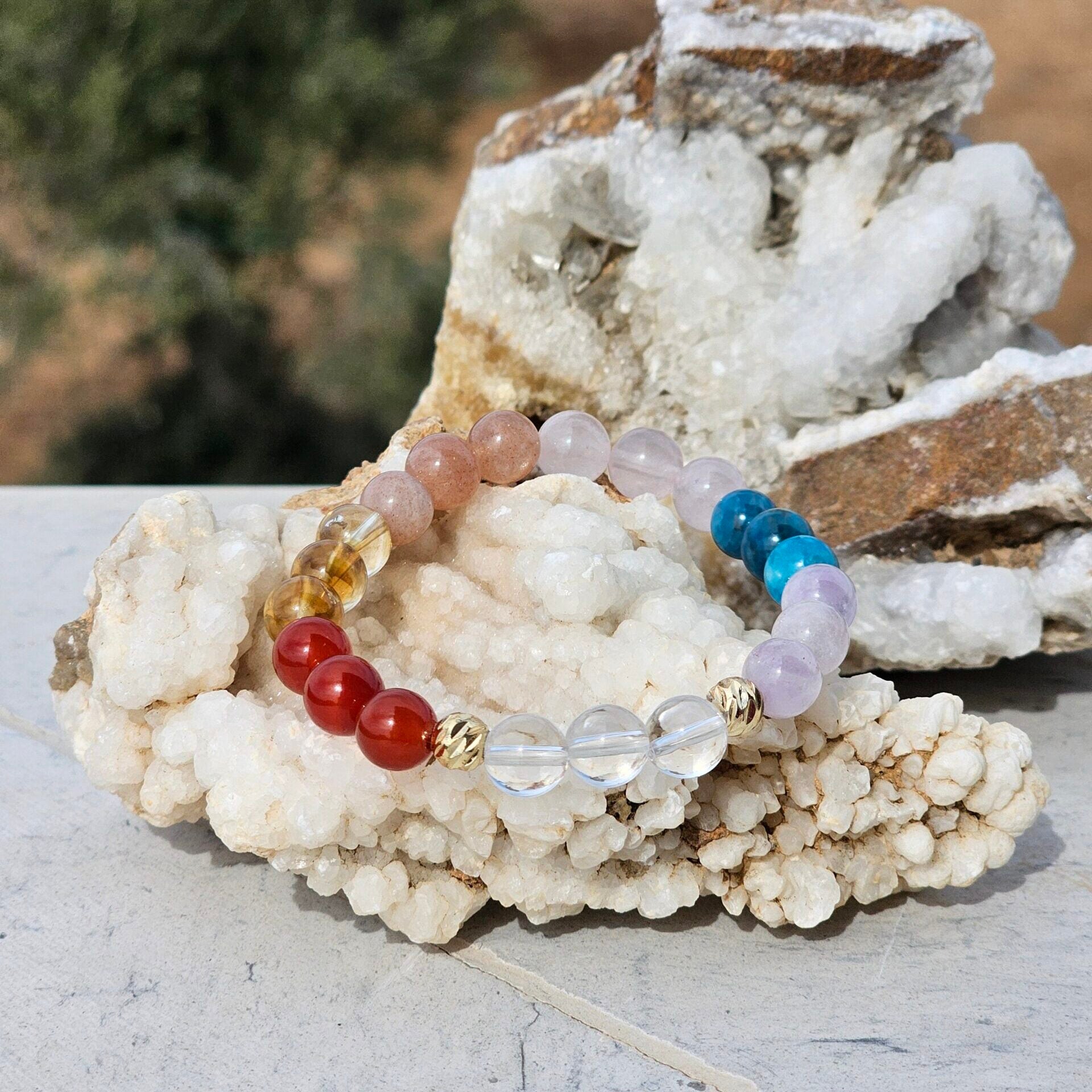 Bracelet 7 Chakras en Pierres Naturelles - Équilibre et Harmonie