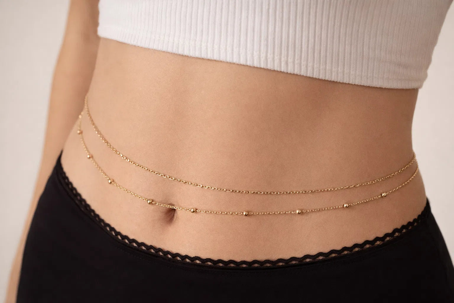 Waist chain Double Trouble gold - chaine de ventre Double Trouble doré en acier inoxydable