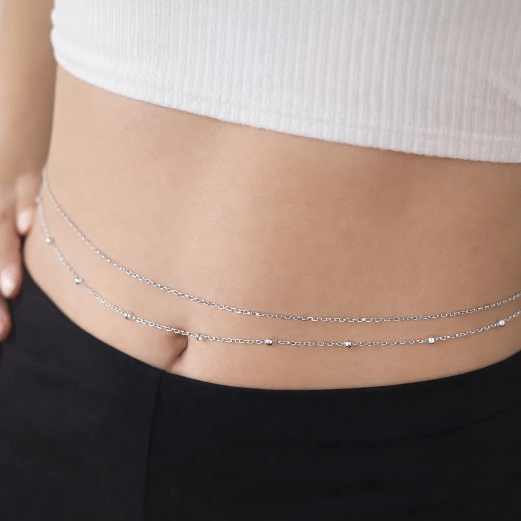 Waist chain Double Trouble silver - chaine de ventre Double Trouble argenté en acier inoxydable