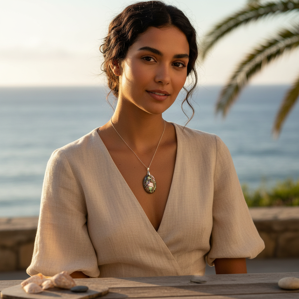 Collier Abalone Coquille Argent 925 - Éclat Naturel Océanique